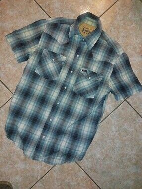 Levi's Signature Men's Short-Sleeve Plaid Button-Down Shirt - Blue & Gray